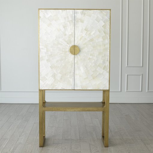 Gypsum bar cabinet front view.
