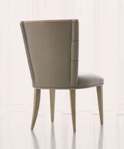 Adelaide chair backside in grey leather.