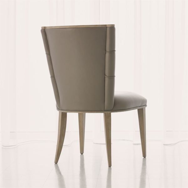 Adelaide chair backside in grey leather.