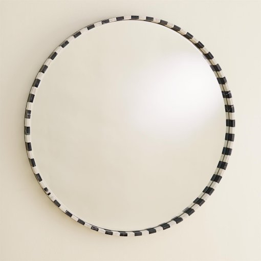 B&W Marble Round Mirror - Image 2