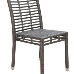 Graphite side chair without cushion.