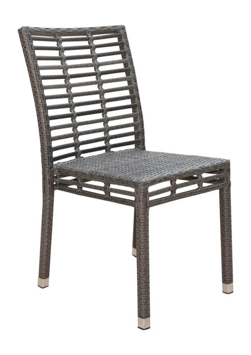 Graphite side chair without cushion.