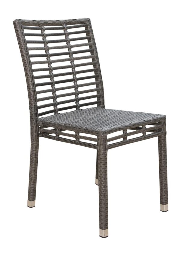 Graphite side chair without cushion.