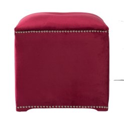 Raspberry cube with nail heads side view.