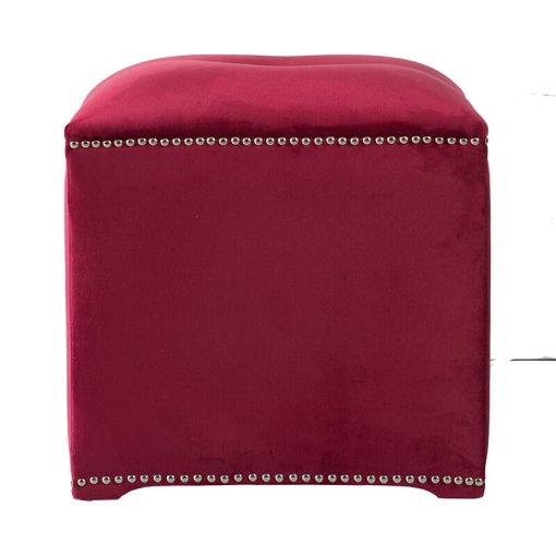 Raspberry cube with nail heads side view.