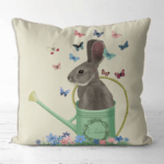 Bunny Rabbit in Watering Can Pillow