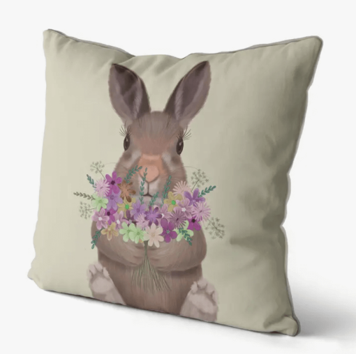 Rabbit with Bouquet Pillow - Image 2