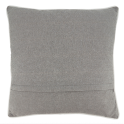 Christmas Tree pillow with plaid fabric on grey backside.