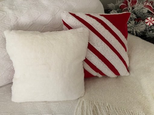 Diagonal stripe, red & white front, back