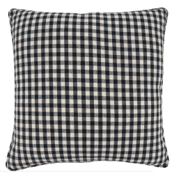 Joy Topiary pillow b&w checked backside.
