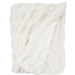 Ivory ruched throw front back.