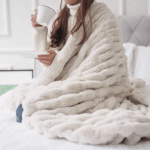 Ruched Ivory throw set.