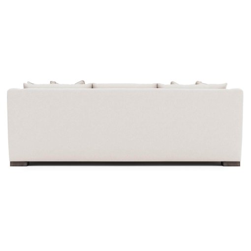 Gabi sofa shown in ivory upholstery, back view.