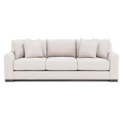 Gabi sofa shown in ivory upholstery, front view.