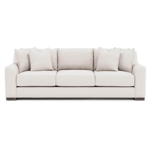 Gabi sofa shown in ivory upholstery, front view.