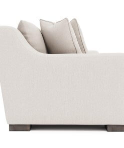 Gabi sofa shown in ivory upholstery, side view.