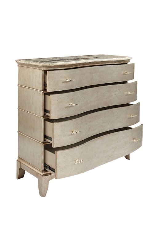 Starlite Media chest angle view w open drawers.