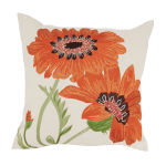 Orange Dahlia embroidered pillow