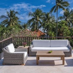 Tortola wicker sofa lifestyle with one chair