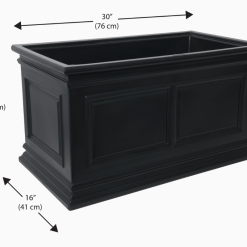 Covington planter in black with dimensions