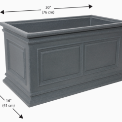 Covington planter in grey with dimensions