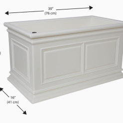 Covington planter in white with dimensions