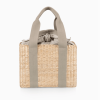Beige Parisian basket closed front view.
