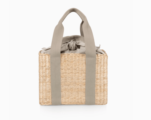 Beige Parisian basket closed front view.