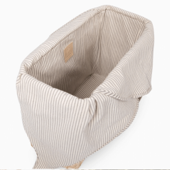 Beige Parisian basket inside top view.