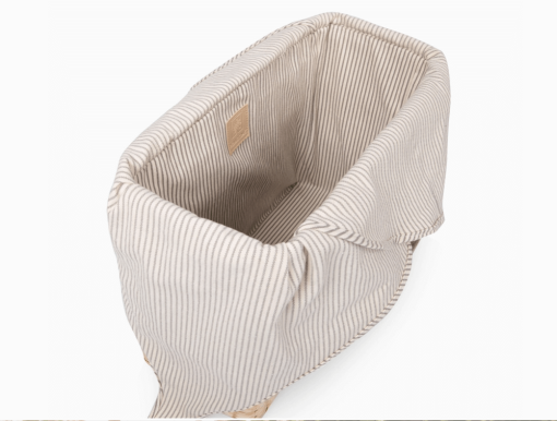 Beige Parisian basket inside top view.
