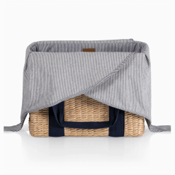 Navy Parisian basket open side view.