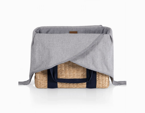 Navy Parisian basket open side view.