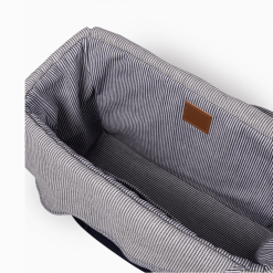 Navy Parisian basket inside top view.