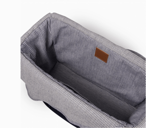 Navy Parisian basket inside top view.