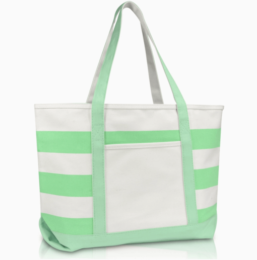 23" Mint Green tote front view.