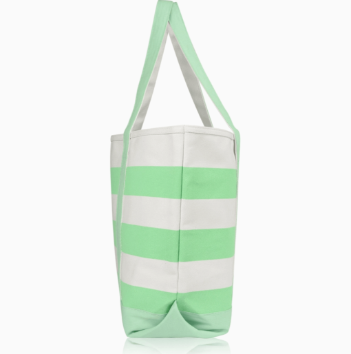 23" Mint Green tote bag side view.