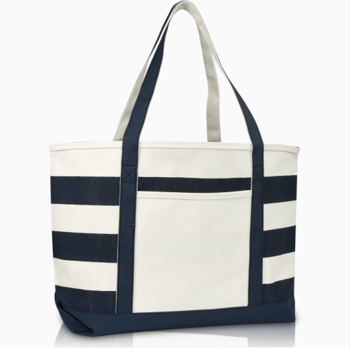 23" Navy tote front view.