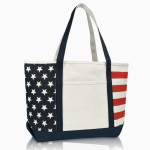 23" USA tote bag front view.