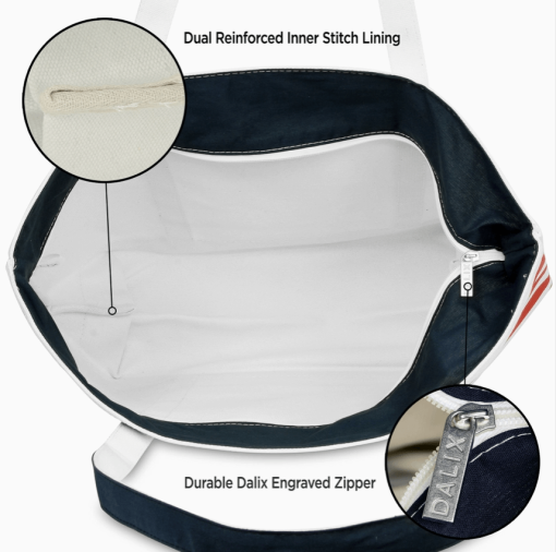 23" Star tote bag open top showing reinforcements.