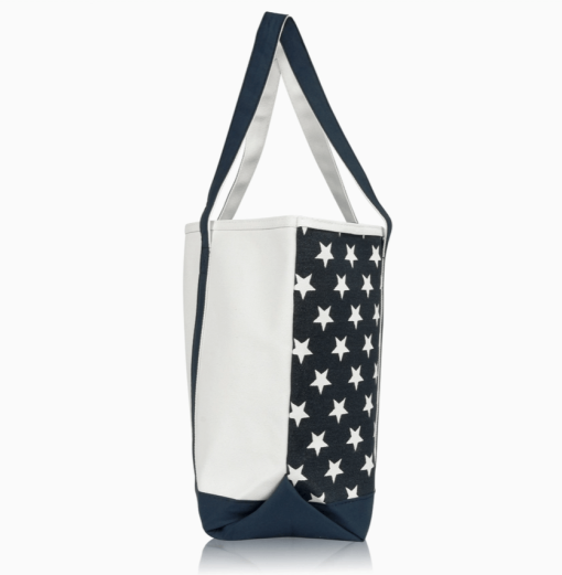 23" USA tote bag side view.