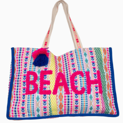 Multi-color Beach tote product shot