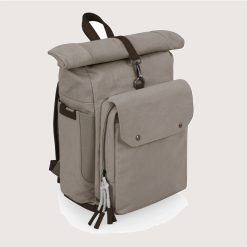 Carmel backpack cooler in gray angled view