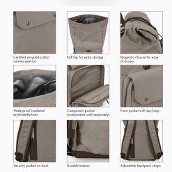 Carmel backpack cooler in gray call out features