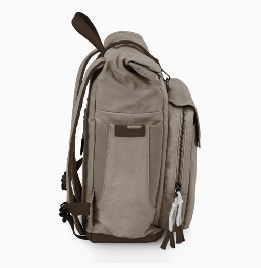 Carmel backpack cooler in gray side view