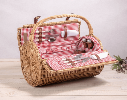 Barrel Wicker basket open view
