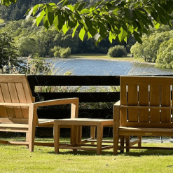Amalfi teak side table lifestyle