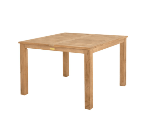 Bainbridge Teak dining table 42.5" square product shot.