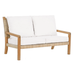 Hudson Settee in natural cord and canvas cushion