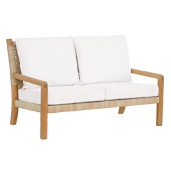 Hudson Settee in natural cord and canvas cushion