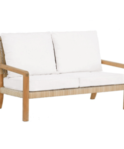 Hudson Settee in natural cord and canvas cushion